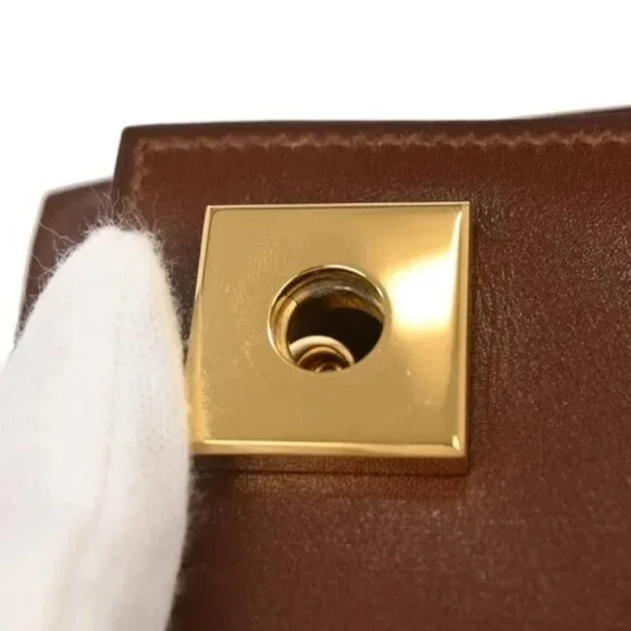 Hermes Marron Fonce Box Calf Piano Handbag - Picture 6 of 10